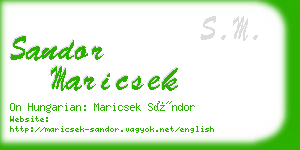 sandor maricsek business card